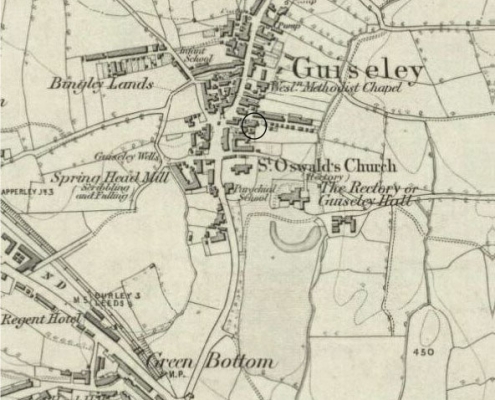 Circle shows where Samuel & Mary lived in Guiseley