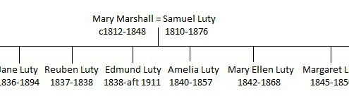 Mary Marshall & Samuel Luty Family Tree