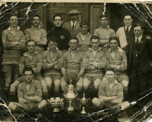 Yeadon Celtic. Albert far right & Sam front on the right.