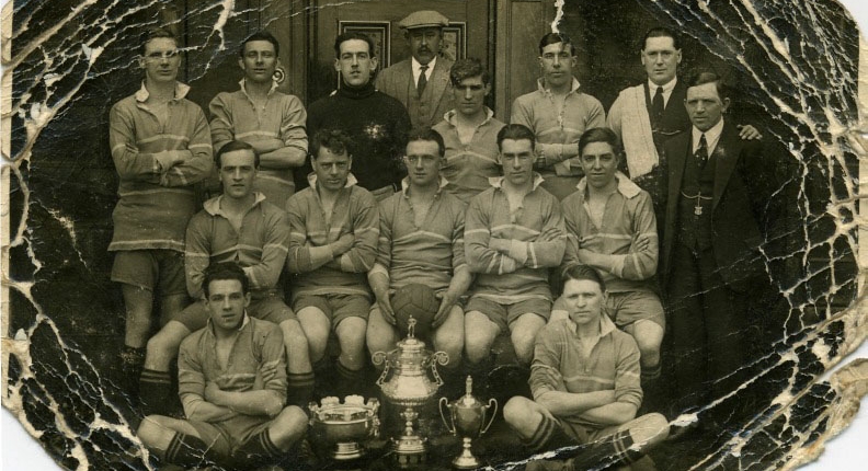 Yeadon Celtic. Albert far right & Sam front on the right.