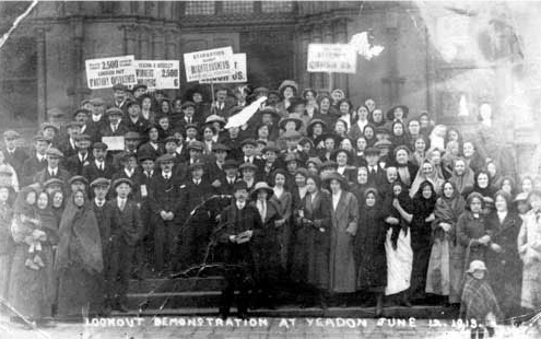 Demonstration 1913. Steps of Yeadon Town Hall