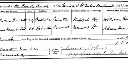 William & Frances Marriage Certificate